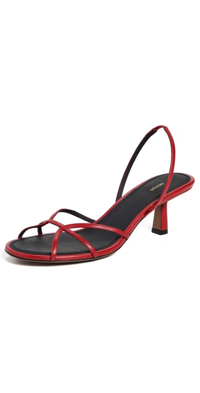 Neous Ibor Leather Slingback Sandals In Red