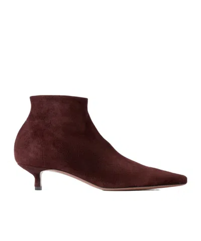 Neous Idra Suede Ankle Boots In Burgundy