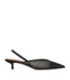 Neous Irena Lace And Satin-trimmed Mesh Slingback Pumps In Black