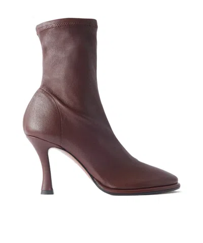Neous Lea Leather Ankle Boots In Burgundy