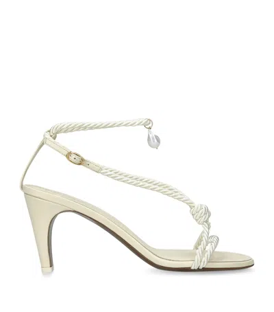 Neous Leather And Rope Garnet Heeled Sandals In White