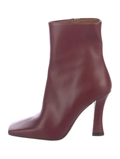 Pre-owned Neous Leather Boots In Burgundy