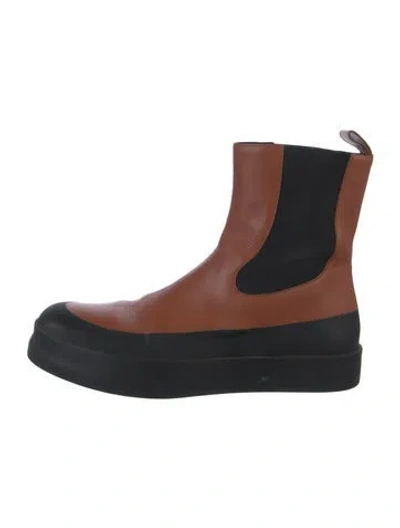 Pre-owned Neous Leather Colorblock Pattern Chelsea Boots