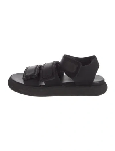 Pre-owned Neous Leather Gladiator Sandals In Black