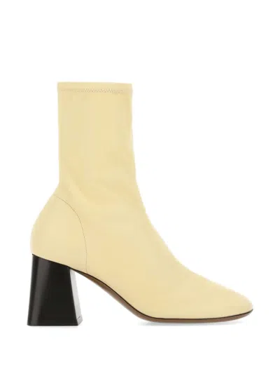 Neous Cream Leather Lepus Ankle Boots In Multi