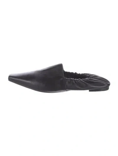 Pre-owned Neous Leather Mules In Black