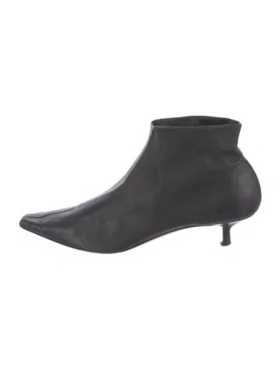 Pre-owned Neous Leather Mules In Black