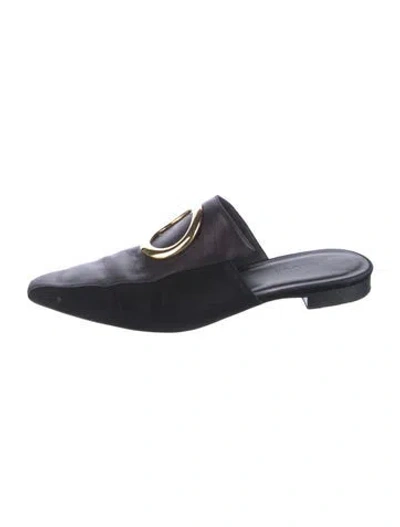 Pre-owned Neous Leather Mules In Black