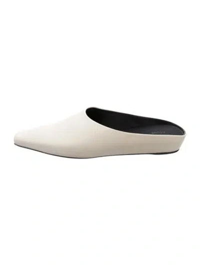 Pre-owned Neous Leather Mules In Neutrals