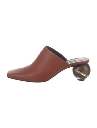 Pre-owned Neous Leather Mules In Red