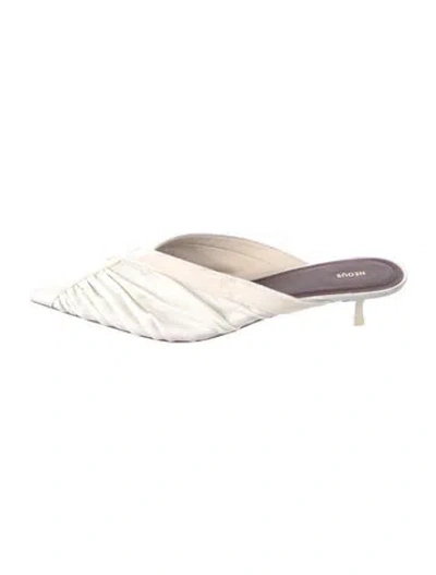 Pre-owned Neous Leather Mules In White