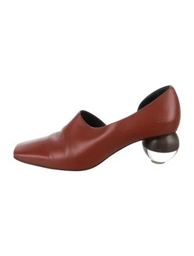 Pre-owned Neous Leather Pumps In Orange