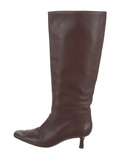 Pre-owned Neous Leather Riding Boots In Brown