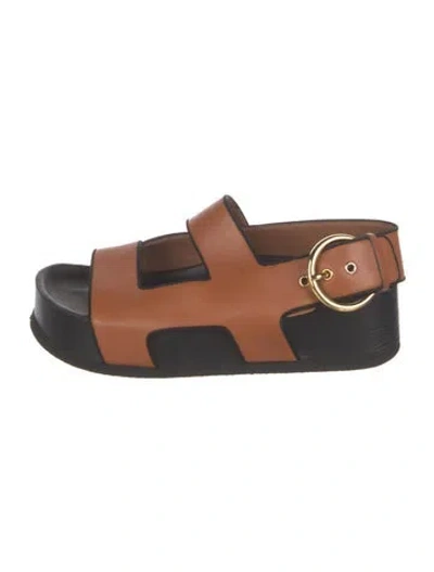 Pre-owned Neous Leather Sandals In Brown