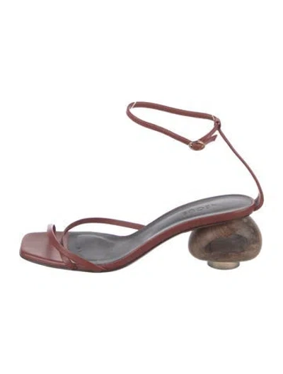 Pre-owned Neous Leather Sandals In Burgundy