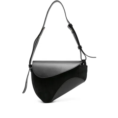 Neous Leather Shoulder Bag In Black