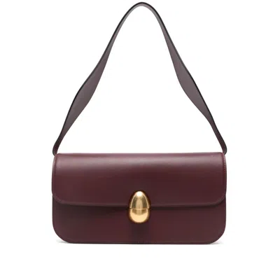 Neous Clasp-fastening Suede Shoulder Bag In Red