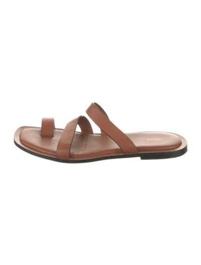 Pre-owned Neous Leather Slides In Brown