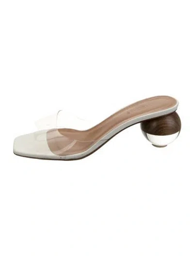 Pre-owned Neous Leather Slides In Clear