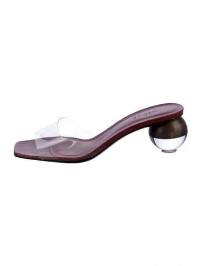 Pre-owned Neous Leather Slides In Red