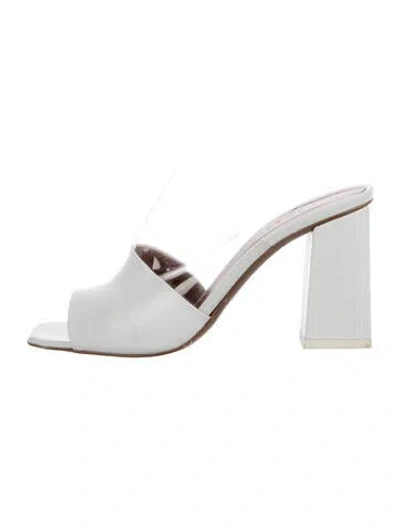 Pre-owned Neous Leather Slides In Silver