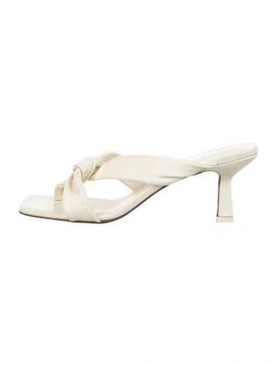 Pre-owned Neous Leather Slides In White