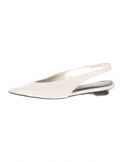 Pre-owned Neous Leather Slingback Flats In Neutral
