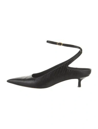 Pre-owned Neous Leather Slingback Pumps In Black
