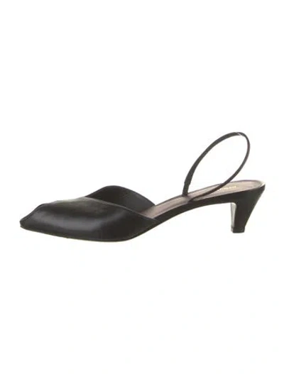 Pre-owned Neous Leather Slingback Pumps In Black