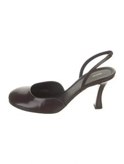 Pre-owned Neous Leather Slingback Pumps In Brown