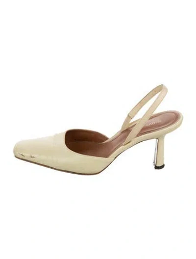 Pre-owned Neous Leather Slingback Pumps In Neutral