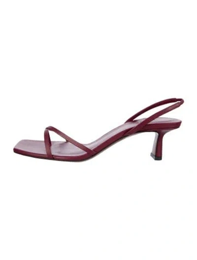 Pre-owned Neous Leather Slingback Sandals In Burgundy