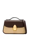 Neous Leather Woven Satchel In Neutral