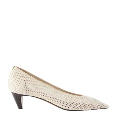 Neous Fera 40 Leather-trimmed Woven Pumps In Neutral