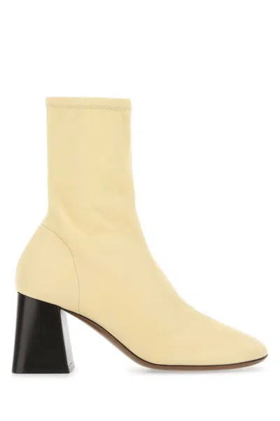 Neous Lepus Leather Ankle Boots With 7 Cm Heel In Yellow