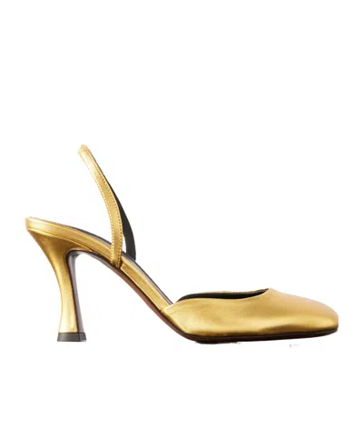 Neous Minimalist Gold High Heels In Yellow