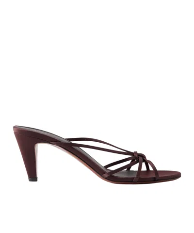 Neous Motha Satin Sandals In Burgundy