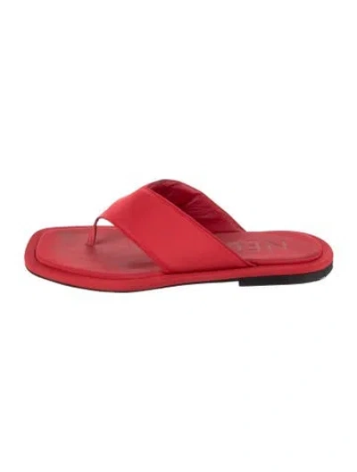 Pre-owned Neous Neoprene Slides In Red