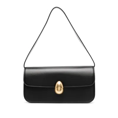 Neous Polished-finish Shoulder Bag In Black