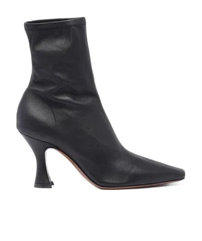 Neous Ran Stretch-design Leather Boots In Black