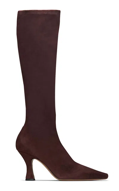 Neous Ran Underknee Suede Boots In Brown