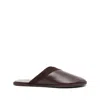 Neous Leather Atik Slides In Brown