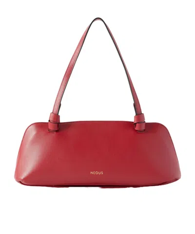 Neous Aries East West Leather Tote In Red
