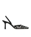 Neous Sling-back Zebra-print Mules In Black