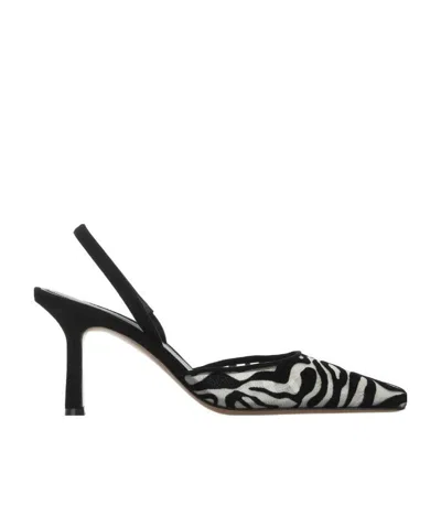Neous Sling-back Zebra-print Mules In Black