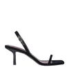 Neous Solid Color Velvet Sandals In Black