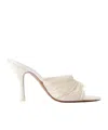 Neous Solid Color Woven Sandals In Neutral