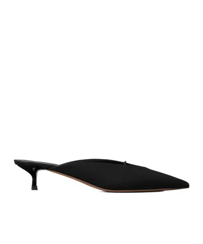 Neous Matar Satin Mules In Black
