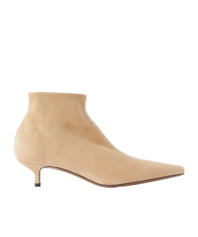 Neous Stiletto Heel Stretch Ankle Boots In Neutral