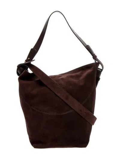 Pre-owned Neous Suede Bucket Bag In Brown